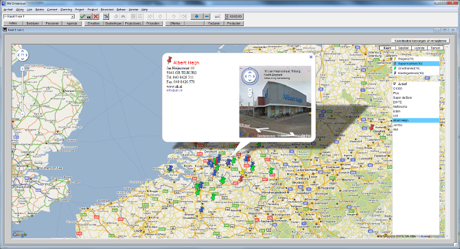 Google maps in 4CIS CRM Software Google maps in 4CIS CRM Software